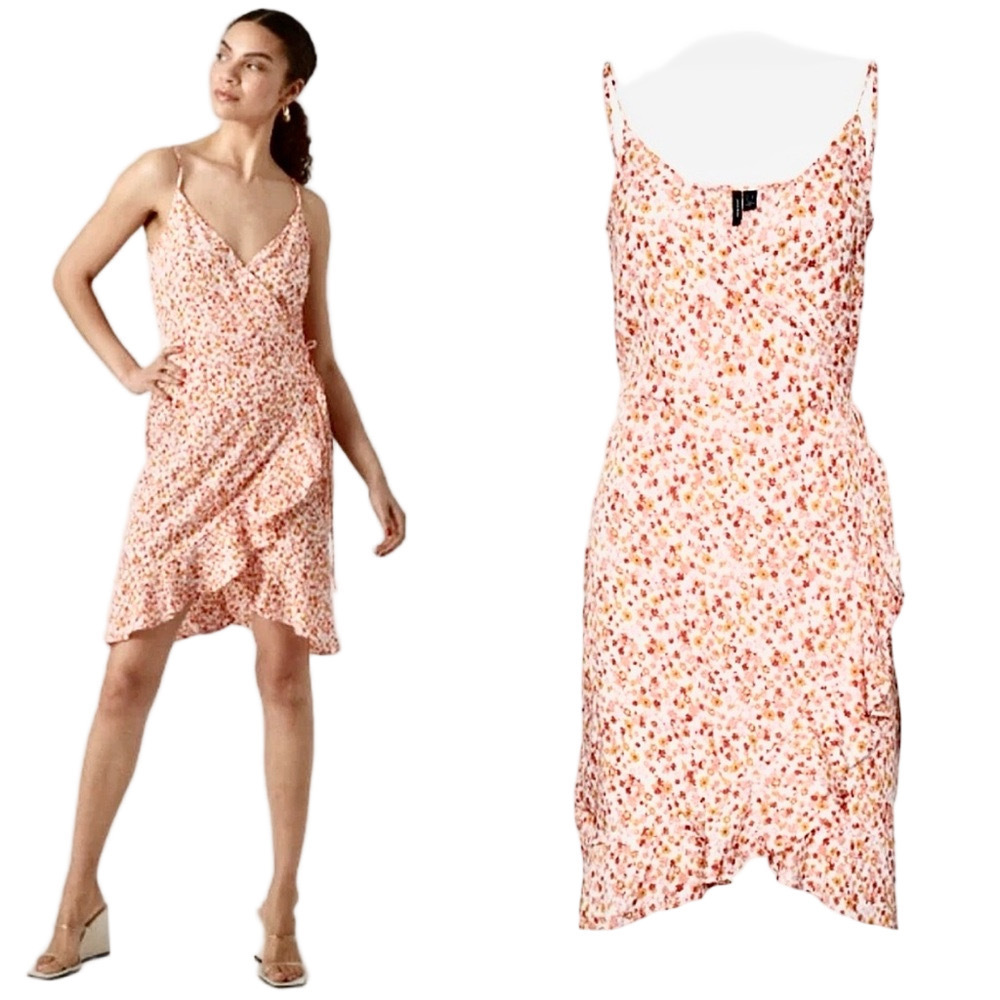 *NWT* VERO MODA Faux Wrap Floral Cami Dress